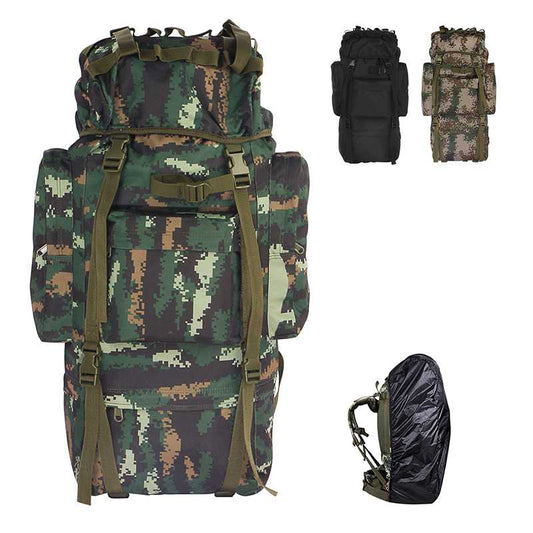 65L large capacity army military backpack travel backpack Oxford With Rain Cover for running climbing skiing