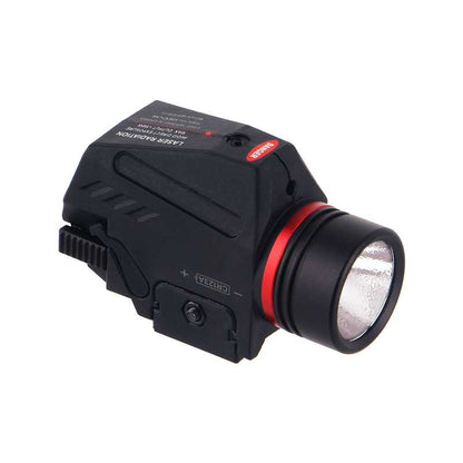 Tactical 150 lumens Red Laser White LED Flashlight Rail Mounted