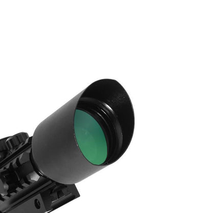 3-10X42E M9 HOLOGRAPHIC SIGHT SCOPE WIDE-FIELD RIFLESCOPE WITH RED LASER AND HERRING BONE STRUTTING - OPTICREV