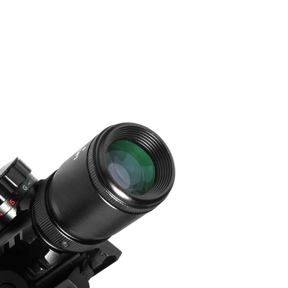 3-10X42E M9 HOLOGRAPHIC SIGHT SCOPE WIDE-FIELD RIFLESCOPE WITH RED LASER AND HERRING BONE STRUTTING - OPTICREV