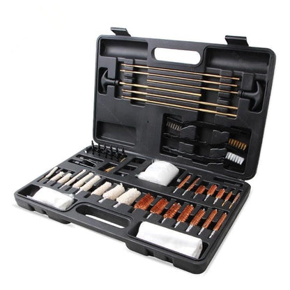 62 UNIVERSAL GUN CLEANING KIT FOR ALL GUNS HUNTING RIFLE SHOT GUN HANDGUNS IN HARD CASE ALL CALIBERS GUN CLEANING KIT WITH LED BORE LIGHT - OPTICREV