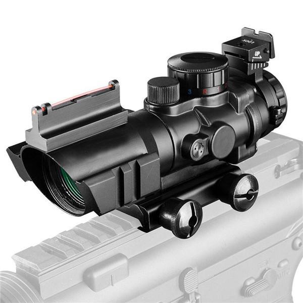 ACOG 4X32 RIFLESCOPE 20MM DOVETAIL REFLEX OPTICS SCOPE TACTICAL SIGHT FOR HUNTING GUN RIFLE AIRSOFT SNIPER MAGNIFIER AIR SOFT - OPTICREV